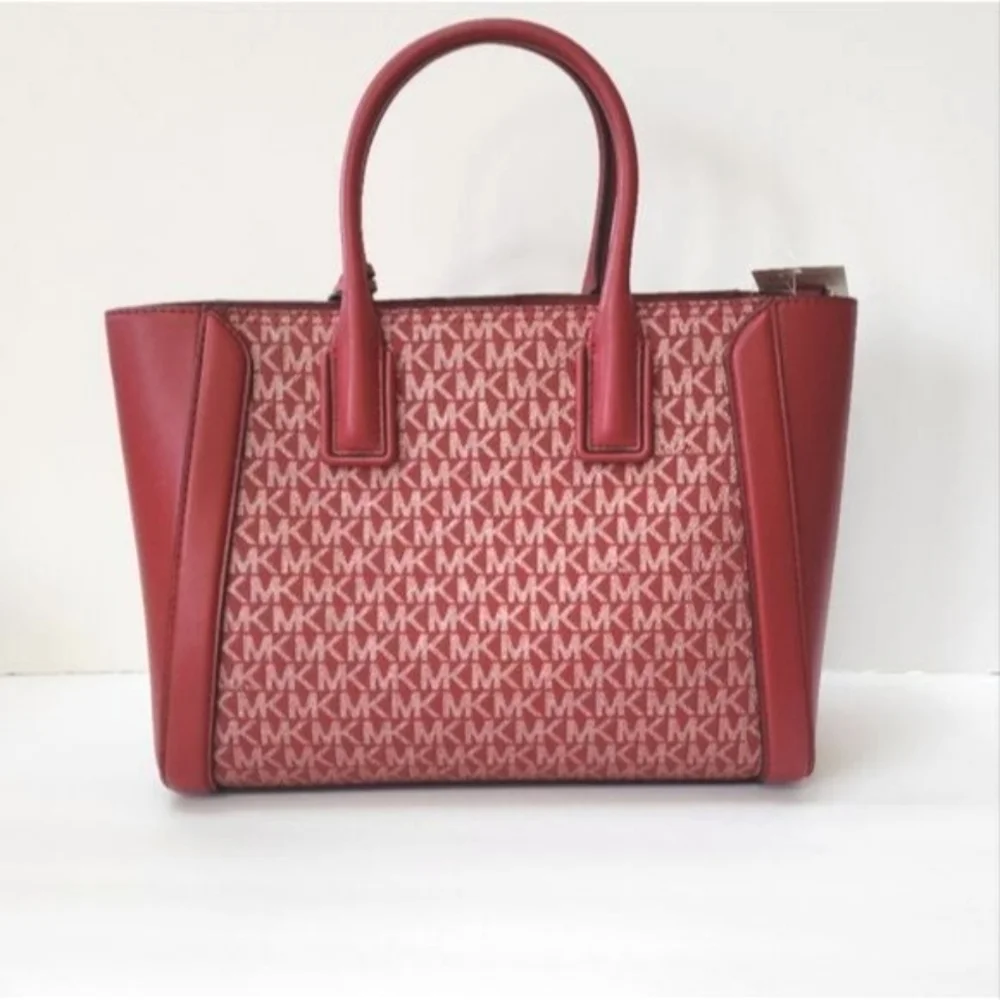 Michael Kors KALI  iPAD Case Tote Satchel Chili Red, Gold Adjustable Crossbody